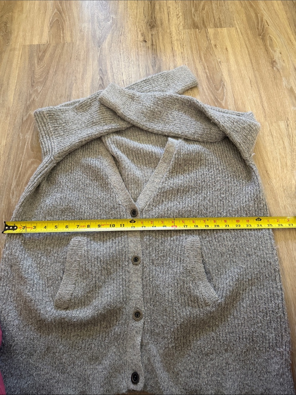 Free People Heather Gray V-Neck Button Cardigan - Picture 3 of 11